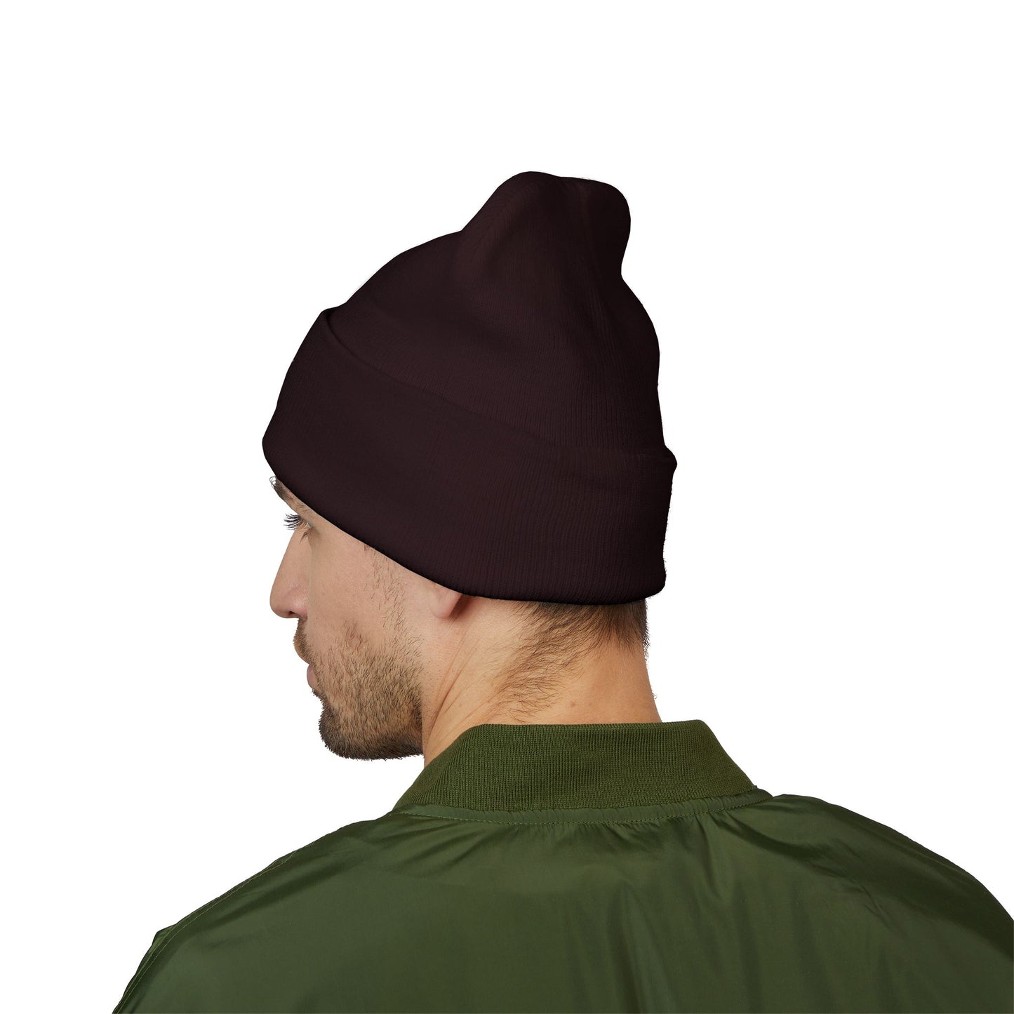 Embroidered Cuffed Beanie — Minimal CF Logo Knit Hat