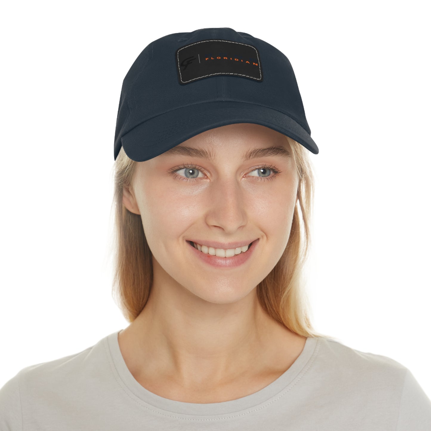 Leather Patch Dad Hat — Gone Floridian Logo