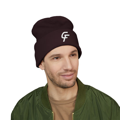 Embroidered Cuffed Beanie — Minimal CF Logo Knit Hat