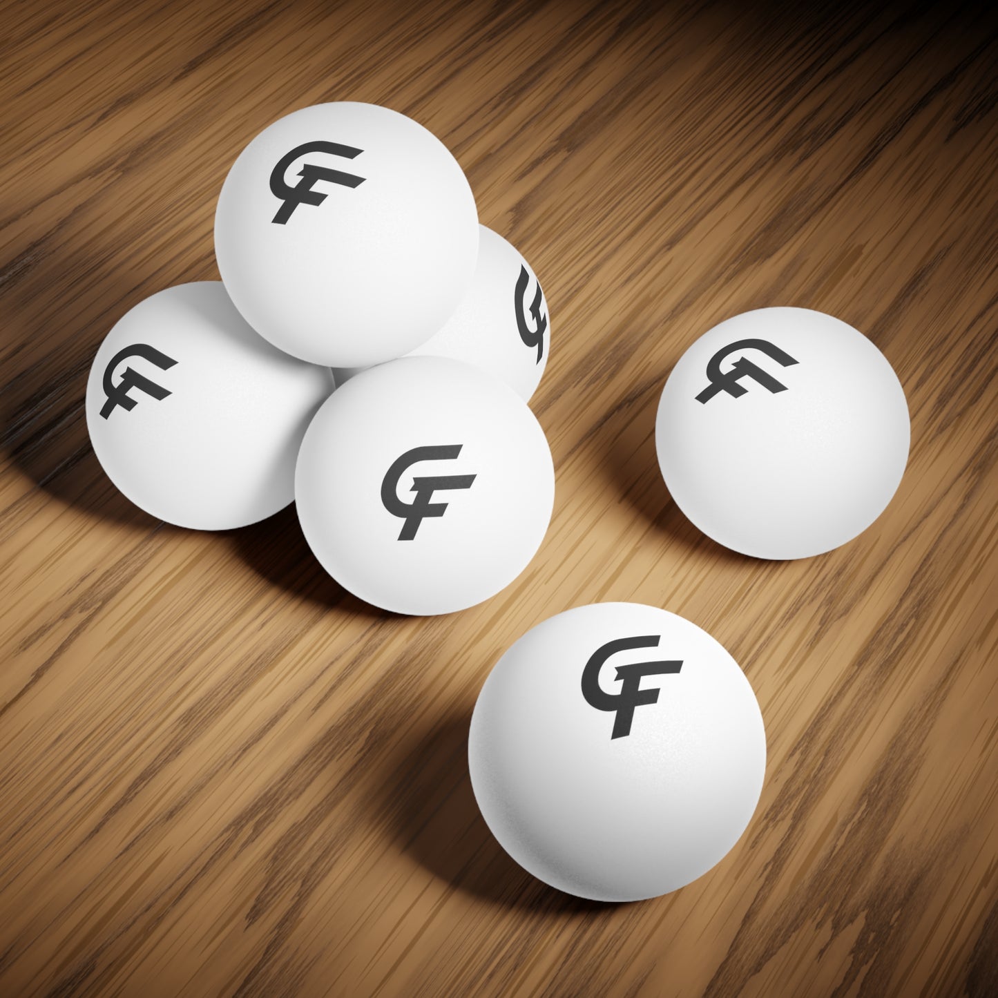 Ping Pong Balls (6 Pack) — White Table Tennis Balls with CF Logo — Practice & Recreation