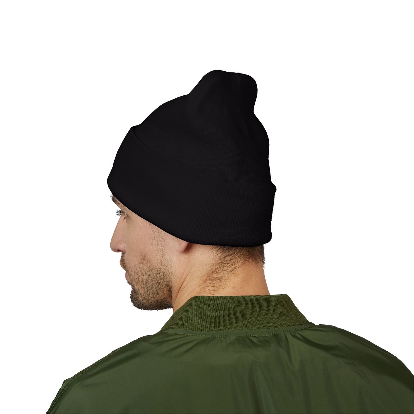 Embroidered Cuffed Beanie — Minimal CF Logo Knit Hat