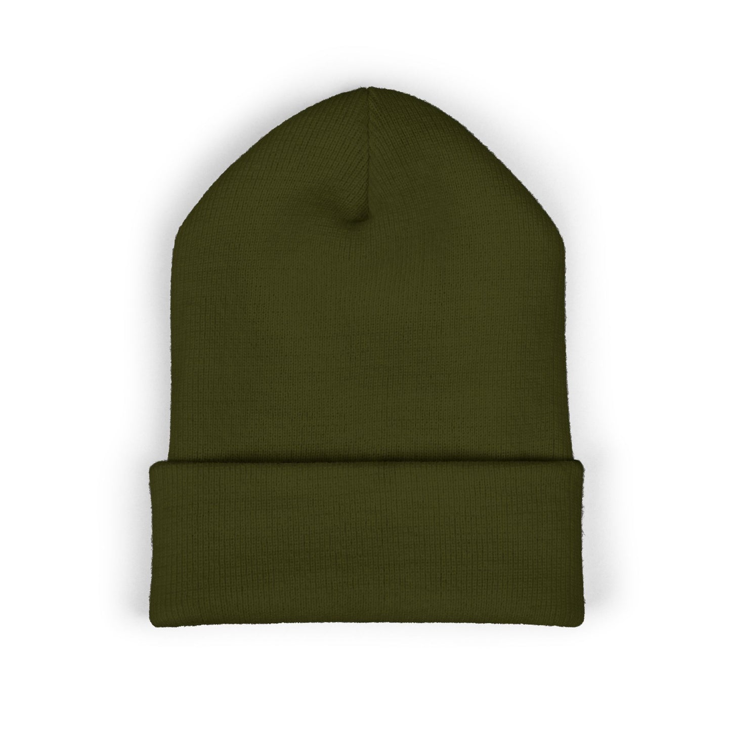 Embroidered Cuffed Beanie — Minimal CF Logo Knit Hat