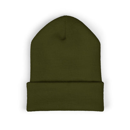 Embroidered Cuffed Beanie — Minimal CF Logo Knit Hat