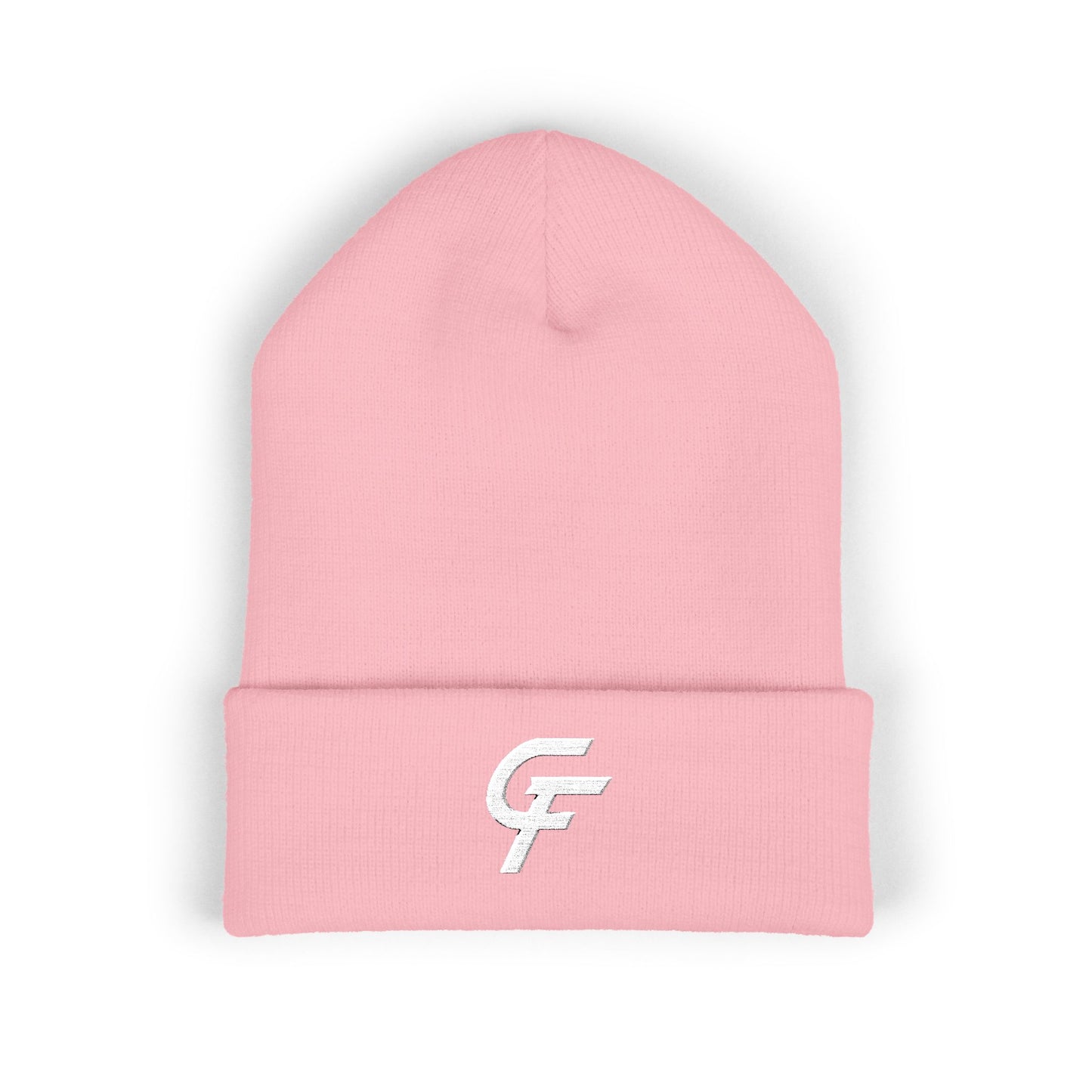 Embroidered Cuffed Beanie — Minimal CF Logo Knit Hat