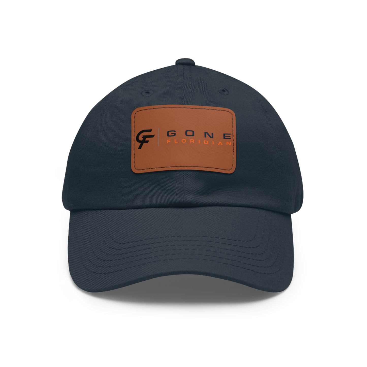 Leather Patch Dad Hat — Gone Floridian Logo