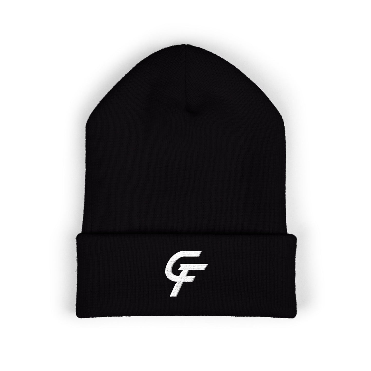 Embroidered Cuffed Beanie — Minimal CF Logo Knit Hat