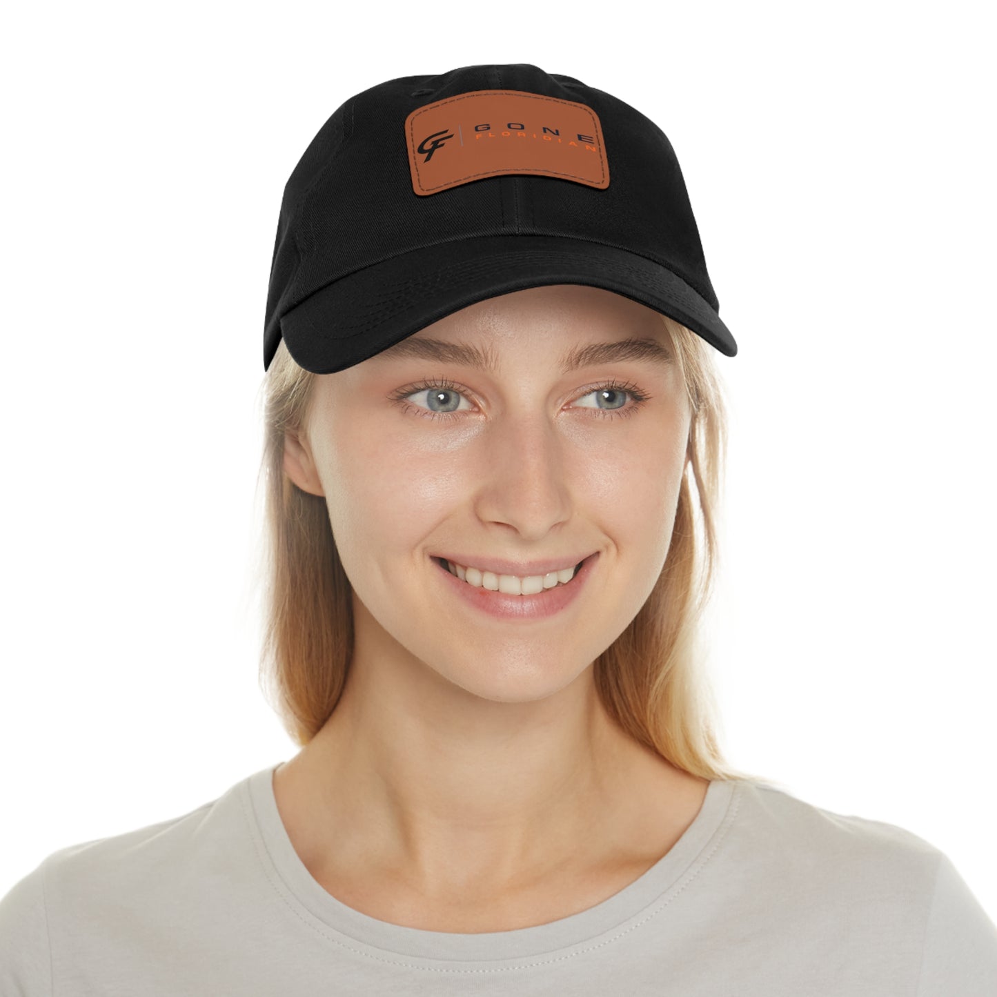 Leather Patch Dad Hat — Gone Floridian Logo