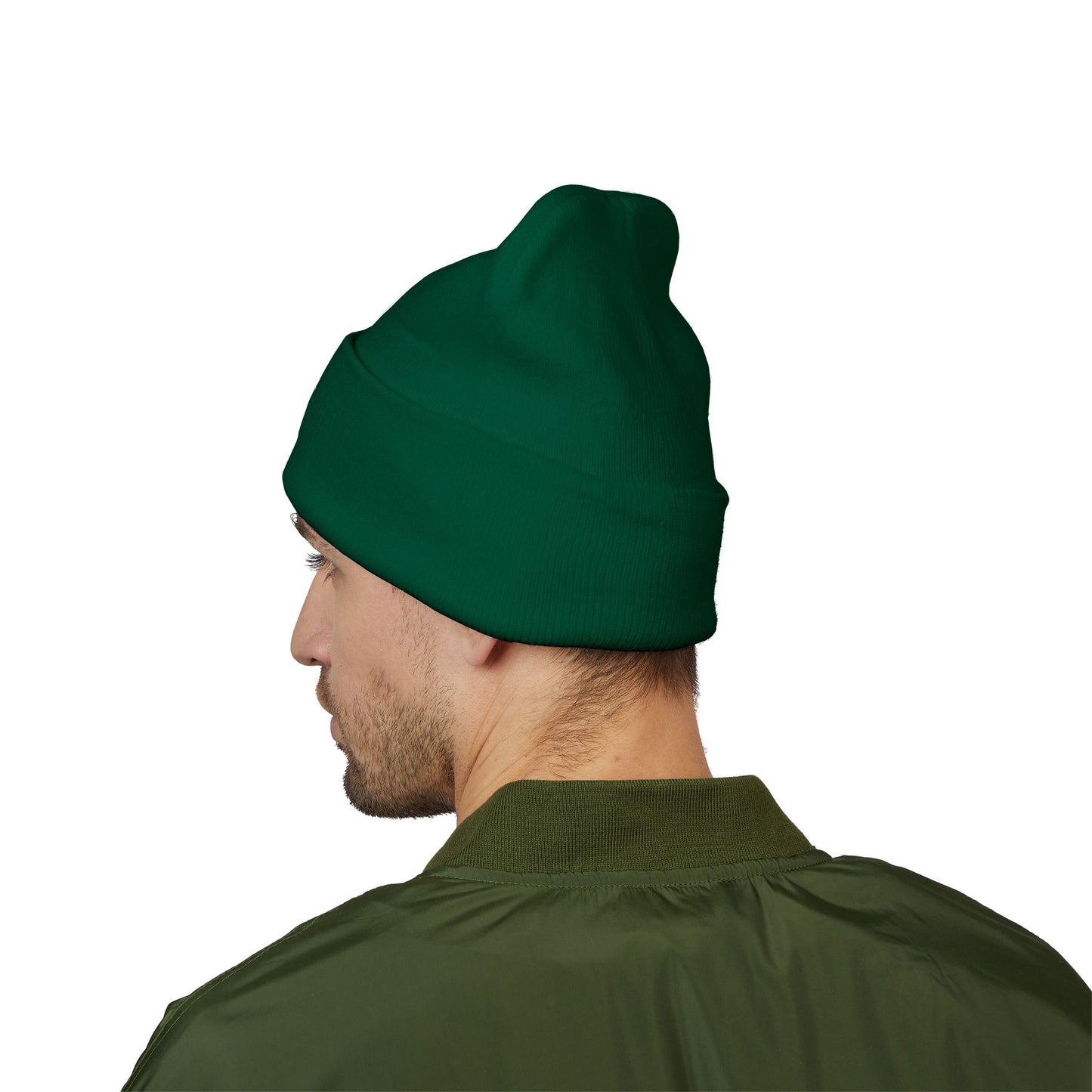Embroidered Cuffed Beanie — Minimal CF Logo Knit Hat