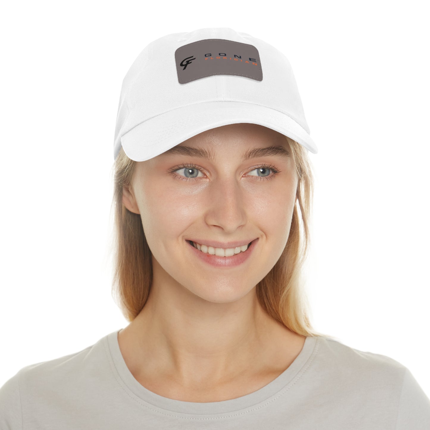 Leather Patch Dad Hat — Gone Floridian Logo