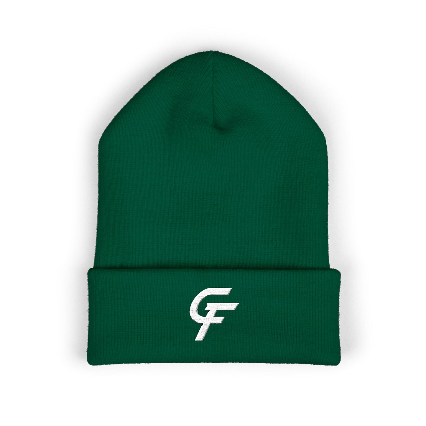 Embroidered Cuffed Beanie — Minimal CF Logo Knit Hat