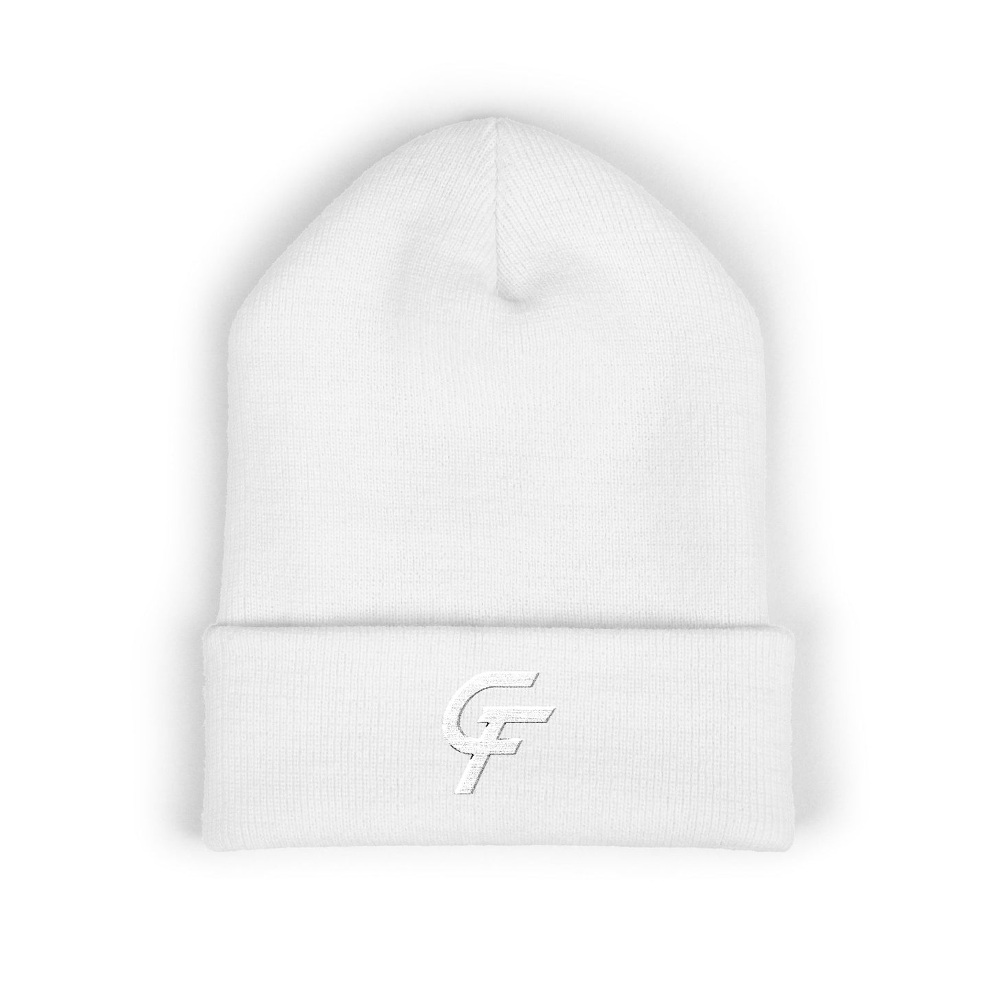Embroidered Cuffed Beanie — Minimal CF Logo Knit Hat