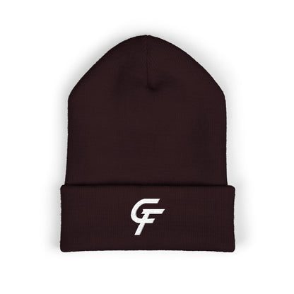 Embroidered Cuffed Beanie — Minimal CF Logo Knit Hat