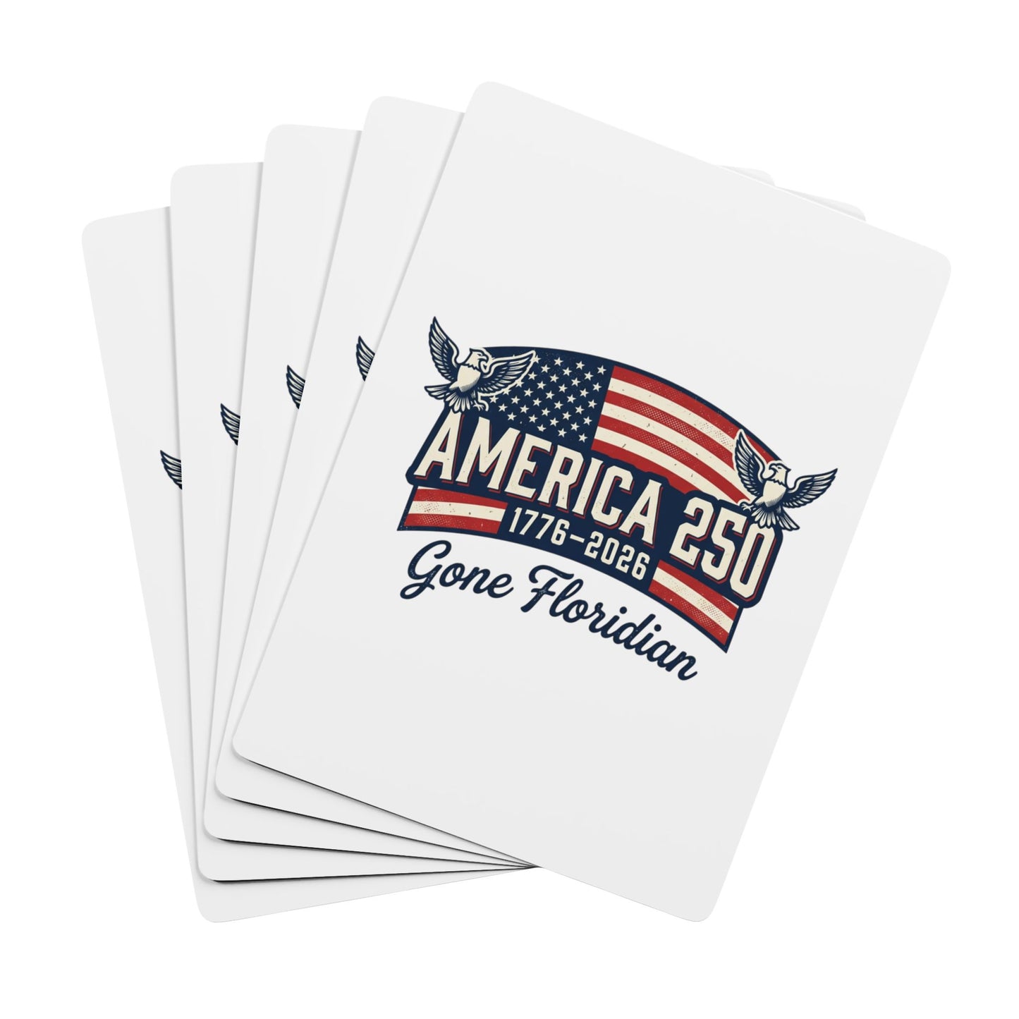 America 250 Poker Playing Cards - 'Gone Floridian' Patriotic Deck (1776–2026)