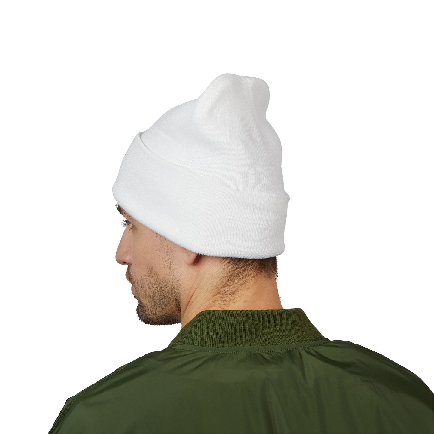 Embroidered Cuffed Beanie — Minimal CF Logo Knit Hat