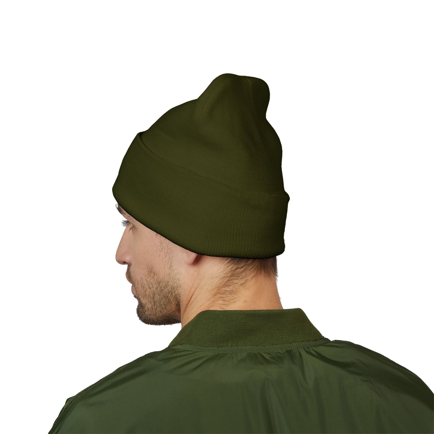 Embroidered Cuffed Beanie — Minimal CF Logo Knit Hat