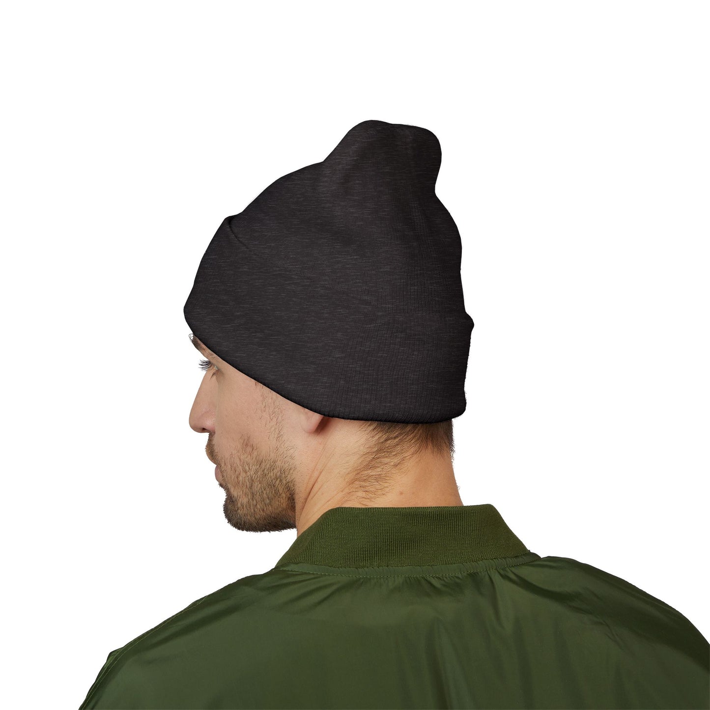 Embroidered Cuffed Beanie — Minimal CF Logo Knit Hat