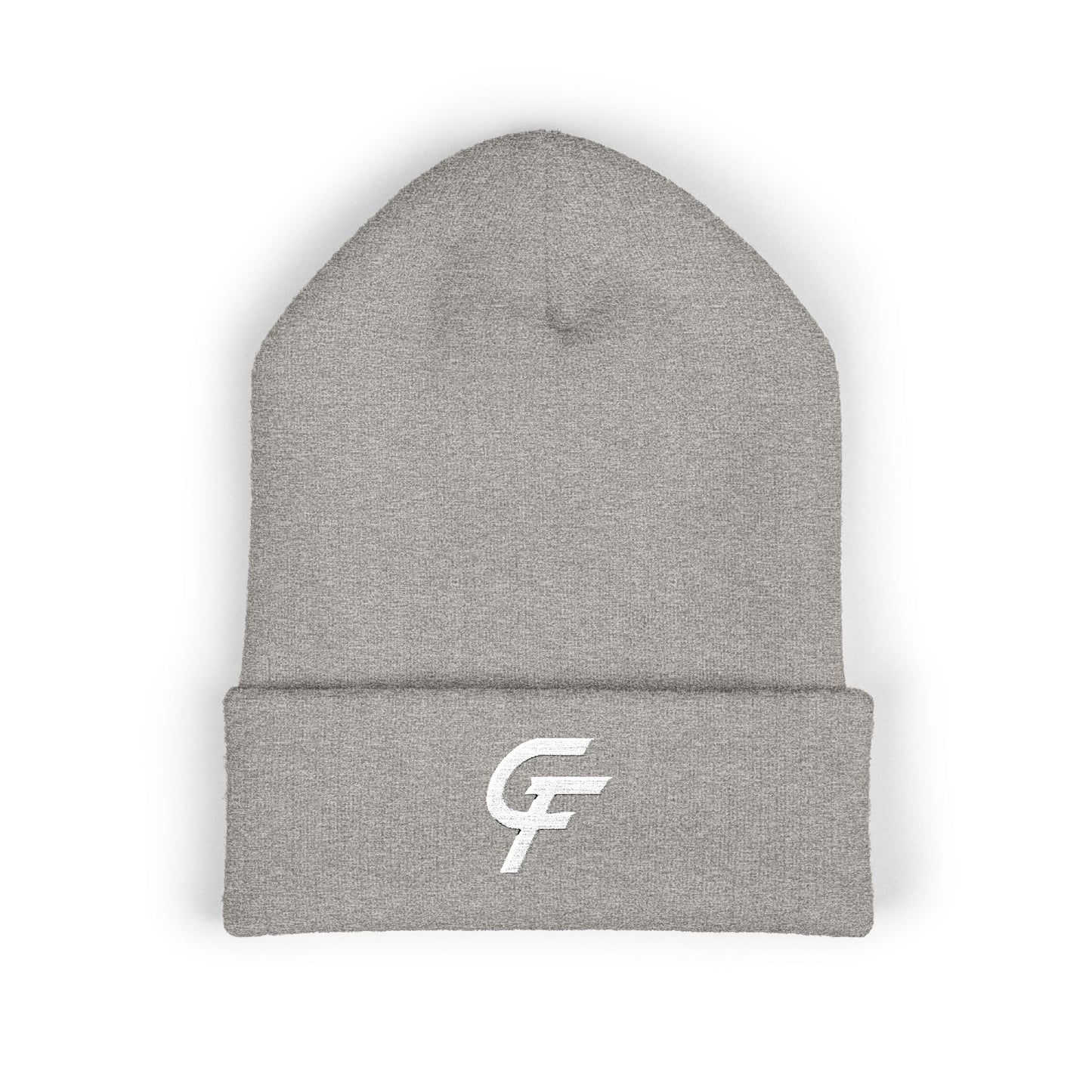 Embroidered Cuffed Beanie — Minimal CF Logo Knit Hat