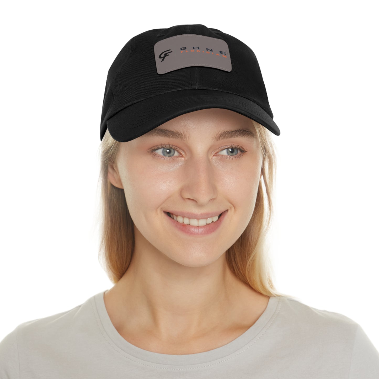 Leather Patch Dad Hat — Gone Floridian Logo
