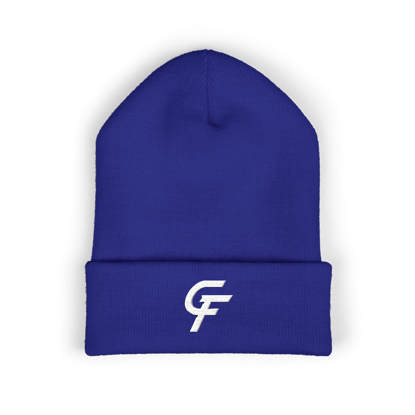 Embroidered Cuffed Beanie — Minimal CF Logo Knit Hat