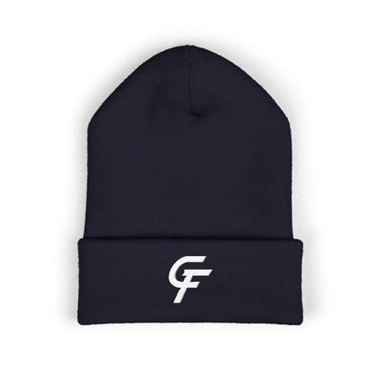 Embroidered Cuffed Beanie — Minimal CF Logo Knit Hat