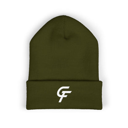 Embroidered Cuffed Beanie — Minimal CF Logo Knit Hat